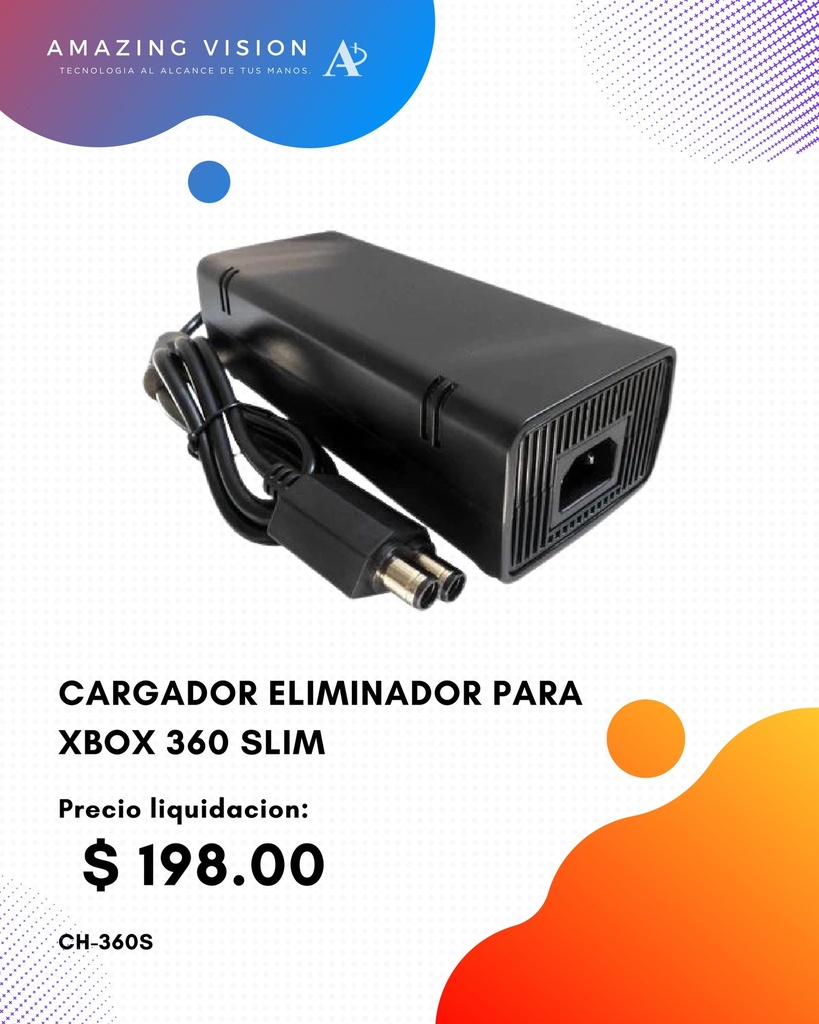 CARGADOR ELIMINADOR PARA XBOX 360 SLIM(CH-360S)