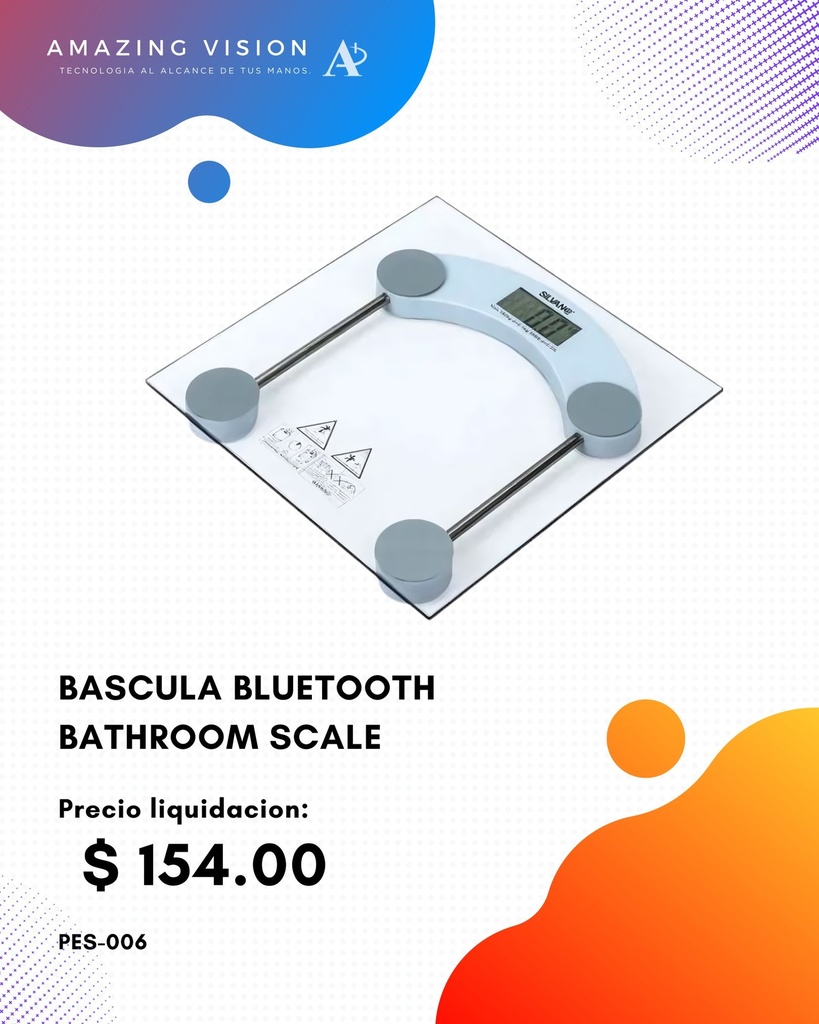 BASCULA BLUETOOTH BATHROOM SCALE (PES-006)