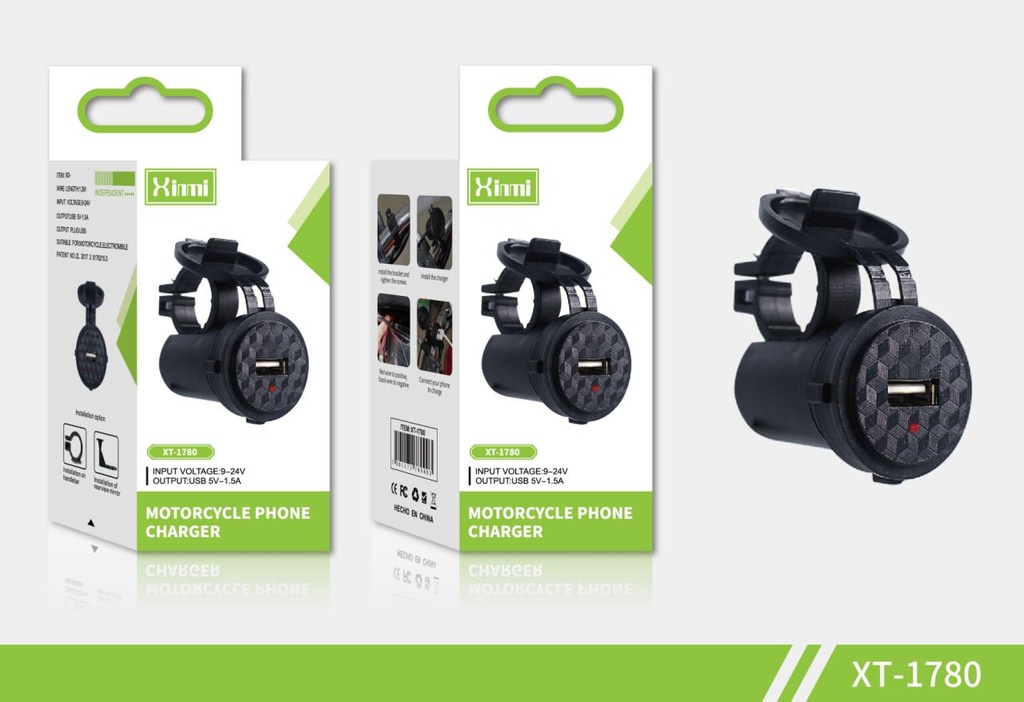 CARGDOR DE MOTO DE USB (XT-1780)