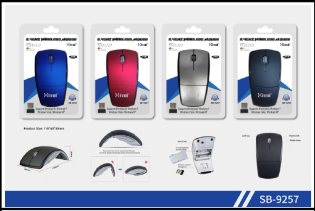 SB-9257 Mouse Inalámbrico Curveado, Bluetooth