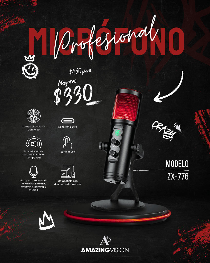 MXMZ(776) microfonoDE PEDESTAL ZX-776