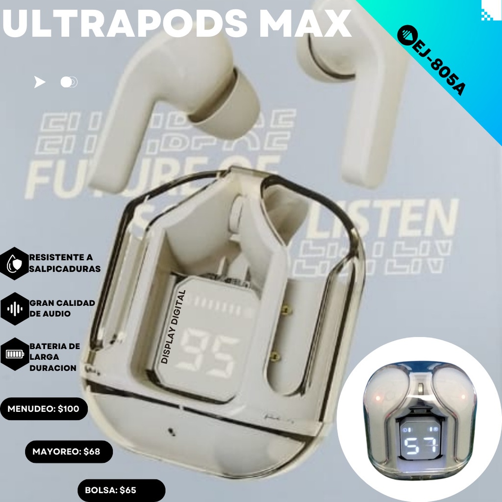 (EJ-805A) ULTRAPODS MAX AUDIFONO BLUETOOTH