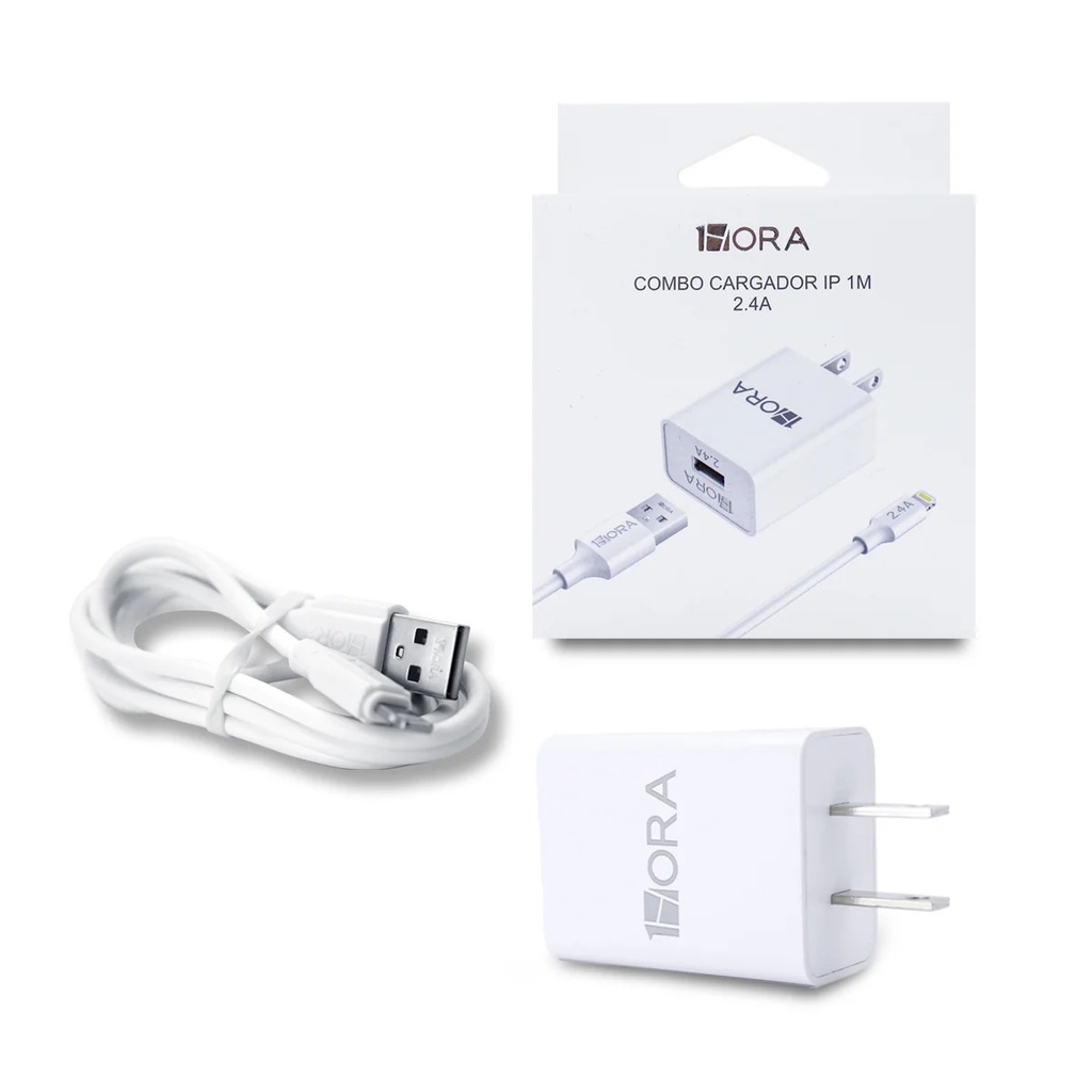 GAR143 Combo Cargador 1Hora Para Ip Carga Rápida 2.4A