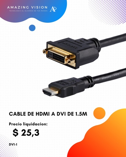 [DV1-1] CABLE DE HDMI A DVI DE 1.5M (DV1-1)