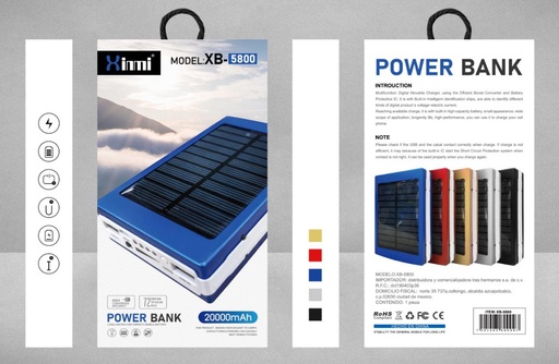 [XB-5800] POWERBANK XINMI SOLAR XB-5800
