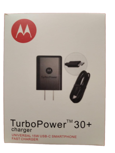[FT-1312] (FT-1312) CARGADOR MOTOROLA 30W CUBO "A" + CABLE "V8"