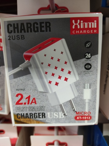 [XT-1513] CARGADOR V8 XINMI 2 USB 2.1 XT-1513