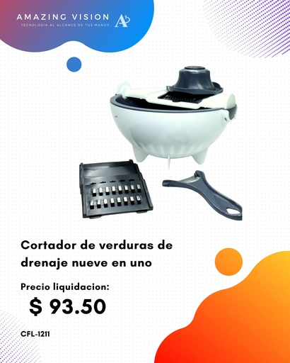 [CFL-1211] CFL-1211 Cortador de verduras de drenaje nueve en uno
