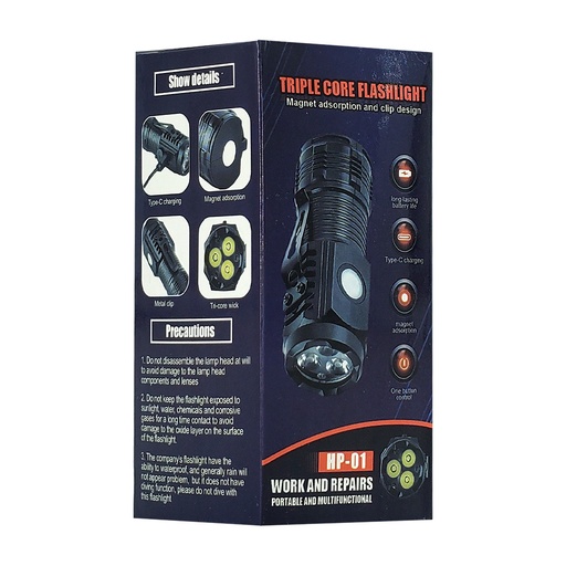 [DDT-881] DDT-881 Mini lámpara de mano recargable con 5 modos de iluminación / triple