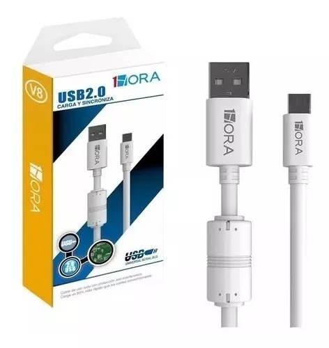 [CAB031] CAB031 1HORA Cable Micro USB V8 1.5M (B/N)