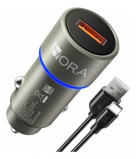 [GAR116] GAR116 Cargador Para auto con cable 18W 1Hora