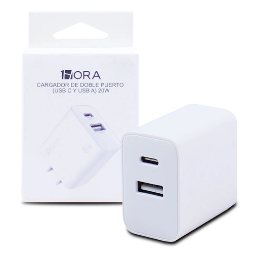 [GAR161] GAR161 1 HORA Cargador Carga Rápida Salida Dual Usb+c 20w