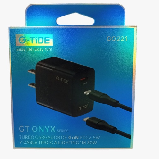 [GO221] GT ONYX GO221 Cargador Completo Tipo C A LIGHTING 1M 30W(GO224)